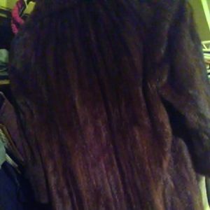 Genuine mink coat medium, brown